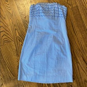 Lilly Pulitzer Strapless Dress in Blue Gingham